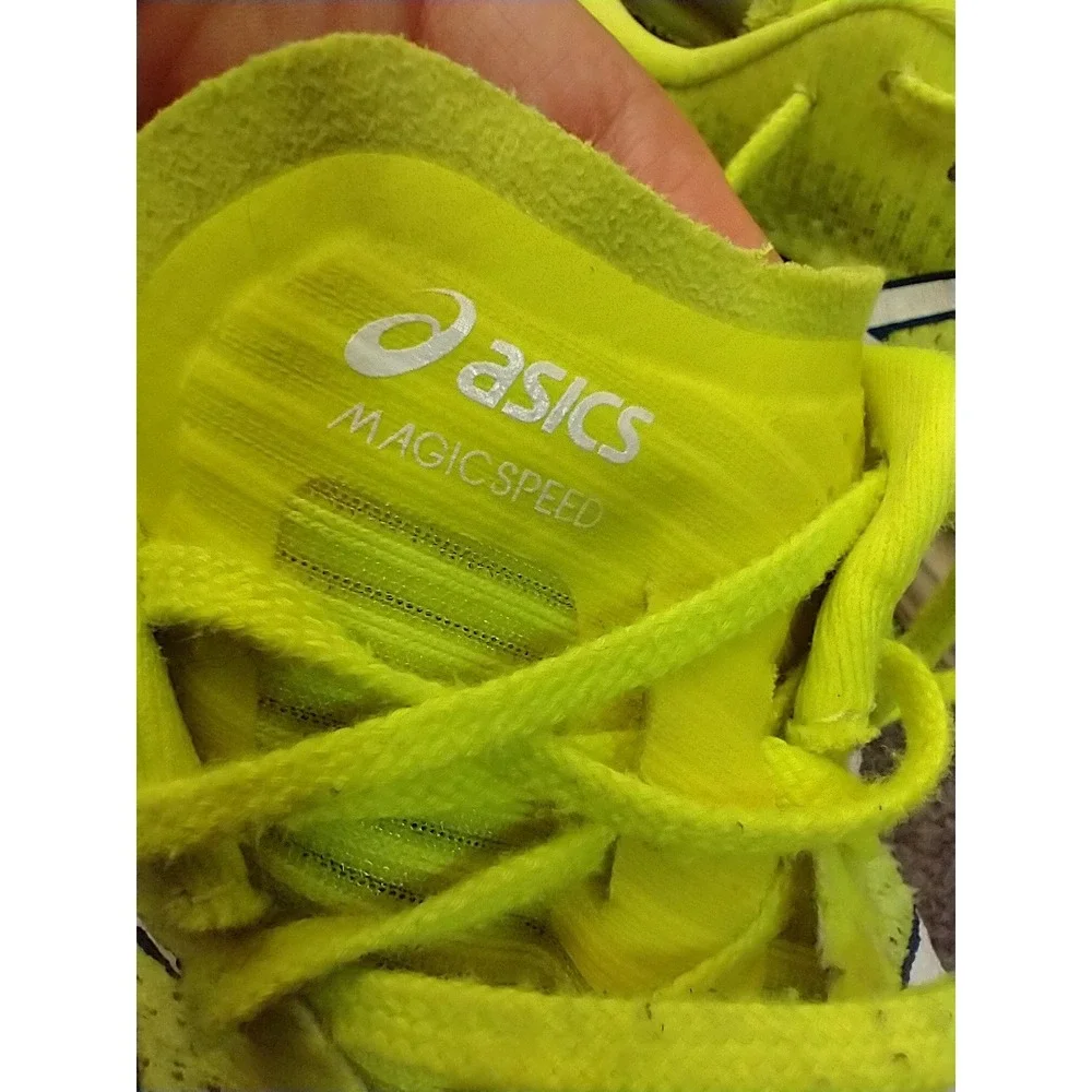 ASICS Magic Speed 2 Running Shoes Womens 8.5 Hazard Green Neon 1012B274